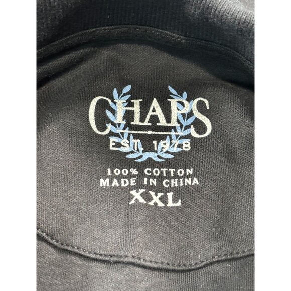 Chaps Mens Black Cotton Polo Shirt XXL Classic Fit - Picture 4 of 11